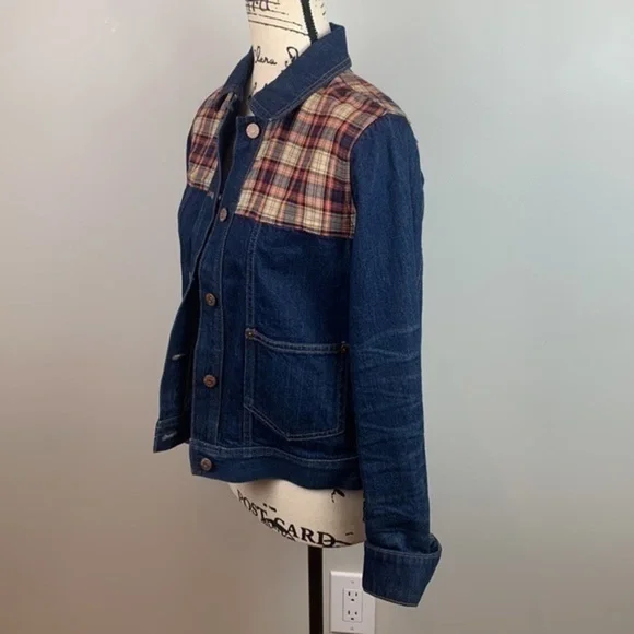 Madewell Denim Plaid Trucker Jean Jacket NWOT - Picture 9 of 13